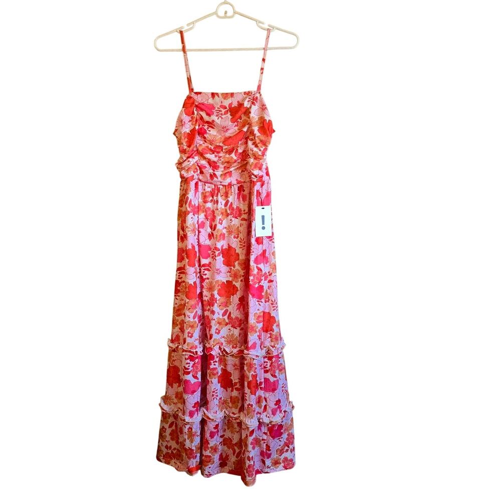 Grace Karin floral ruffle tiered maxi dress size medium NWT